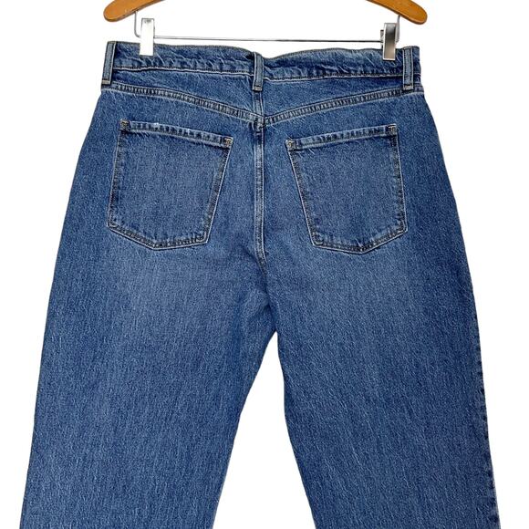 Old Navy Slouchy Straight Jeans 8 High Rise Medium Wash Distressed Stretch Denim - Picture 9 of 11